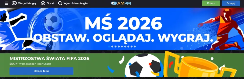 AMPM Casino – odbierz bonus 150% do 1000 PLN + 45 free spinów bez depozytu